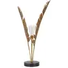Image de Lampe de table en métal doré avec feuilles ø cm 26x65