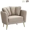 Image de Fauteuil design de salon rembourré avec pieds en métal doré kiev - gris