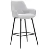 Image de Lot de 2 tabourets de bar en tissu vert et pieds métal 55x55x109 cm