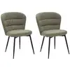 Image de Lot De 2 Chaises En Tissu "losanna" 85cm Vert