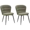 Image de Lot de 2 chaises en tissu losanna 85cm vert