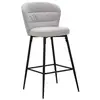 Image de Lot de 2 tabourets de bar en tissu gris et pieds métal 52x59x108 cm