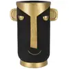 Image de Vase Design Visage "tribal" 40cm Noir & Or