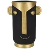 Image de Vase Design Visage Tribal 40cm Noir & Or