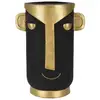 Image de Vase design visage tribal 40cm noir & or