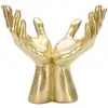 Image de Mains Déco En Résine "signe Peace" 24cm Or
