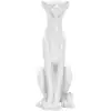 Image de Léopard assis en résine blanche 27x38x74 cm