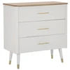 Image de Commode 3 Tiroirs En Bois "matera" 80cm Blanc & Naturel