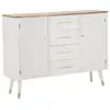 Image de Buffet 2 portes & 4 tiroirs en bois matera 117cm blanc & naturel