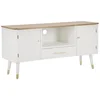 Image de Meuble Tv En Bois "matera" 117cm Blanc & Naturel