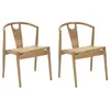 Image de Lot de 2 Chaises en Bois Japon 76cm Naturel