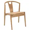 Image de Ensemble de 2 chaises de cuisine en bois avec dossier en rotin tressé japan