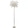 Image de Lampadaire Imitation Plume "palm" 160cm Or & Blanc