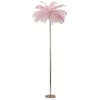 Image de Lampadaire Imitation Plume Palm 160cm Or & Rose