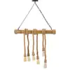 Image de Lustre en bambou et corde, 80x15x120 cm