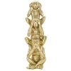 Image de Statuette Déco Pyramide "3 Singes" 30cm Or