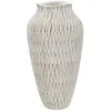 Image de Vase en résine blanche avec des lignes géométriques Ø 22x44 cm