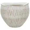 Image de Cache-pot en résine blanche aux lignes géométriques ø 26x20,5 cm