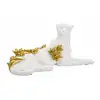 Image de Statue Déco En Résine "léopard Couché" 53cm Blanc