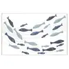 Image de Panneau décoratif 3d en métal poisson bleu 96,5x1,5x61 cm