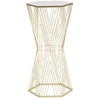 Image de Table D'appoint Hexagonale Design "lines" 80cm Or