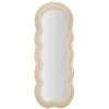 Image de Miroir Mural En Velours "wavy" 160cm Crème