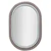 Image de Miroir ovale mural avec cadre en velours gris 90x60x4cm antony