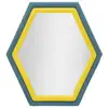 Image de Miroir Mural En Velours "tony" 80cm Bleu & Jaune
