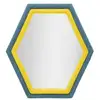 Image de Miroir mural en velours tony 80cm bleu & jaune