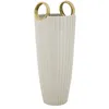 Image de Vase en céramique blanc avec lignes Ø 18x45 cm