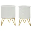 Image de Lot de 2 pots de fleurs en métal blanc Ø cm 16x20-13x20