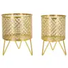 Image de Lot De 2 Cache-pots Design "ceci" 20cm Or