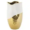 Image de Vase design en céramique lux 35cm blanc & or