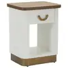 Image de Table De Chevet En Bois "tolosa" 62cm Blanc & Naturel