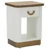 Image de Table de chevet en bois blanc et marron 48x40x62 cm
