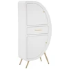 Image de Armoire 2 Portes Design "venus" 133cm Blanc & Or
