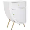 Image de Table de chevet en bois blanc 60x32x79 cm