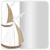 Image de Miroir Mural Design "adriatic" 60cm Blanc & Naturel