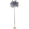 Image de Lampadaire Imitation Plume Palm 160cm Or & Gris