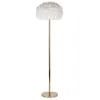 Image de Lampadaire Imitation Plume Slim 170cm Or & Blanc