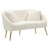 Image de Canapé 2 Places Imitation Fourrure "soffy" 137cm Blanc & Or