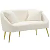 Image de Canapé 2 places imitation fourrure soffy 137cm blanc & or