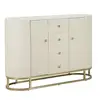 Image de Buffet Design Effet Marbre "sharon" 120cm Blanc & Or