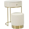 Image de Table De Chevet Avec Pouf "sharon" 70cm Blanc & Or