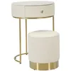 Image de Set coiffeuse avec tabouret effet matelassé Sharon