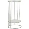 Image de Table D'appoint Avec Étagère En Marbre "tower" 76cm Argent