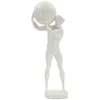Image de Statuette homme en résine blanche 18x125x50 cm