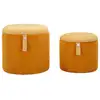 Image de Lot de 2 poufs conteneurs moutarde cm ø 38x38-32x28 142868000S