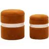 Image de Lot de 2 poufs de rangement marron cm ø 40x47-32x38 142869000M