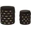 Image de Lot de 2 Poufs Coffres Shanty 42cm Noir & Or